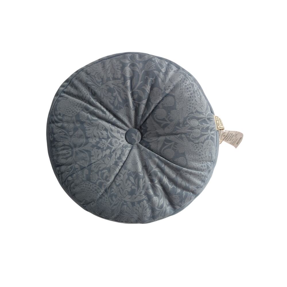 William Morris Seafoam Embossed Circular Pillow - NEW!